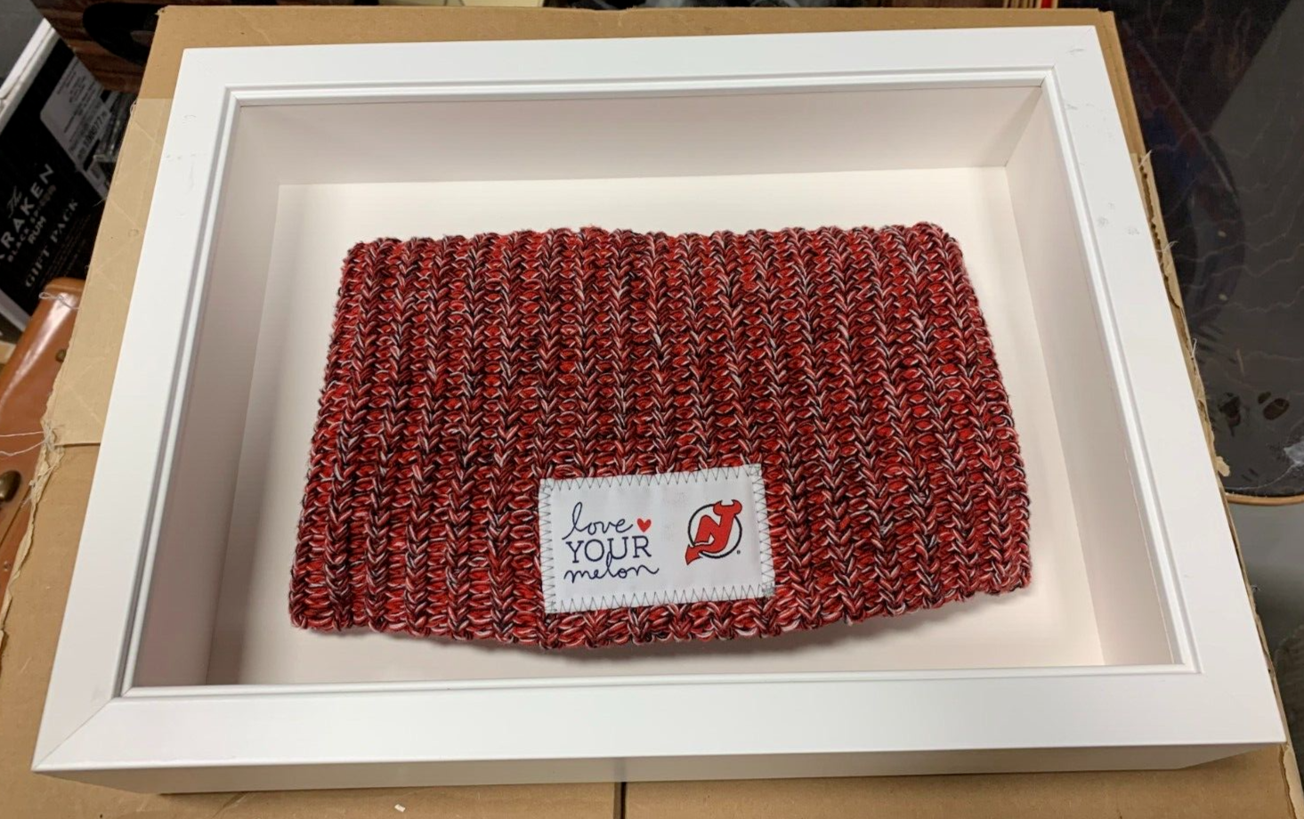 FRAMED Love Your Melon x New Jersey Devils Dark Red Knit Beanie Hockey