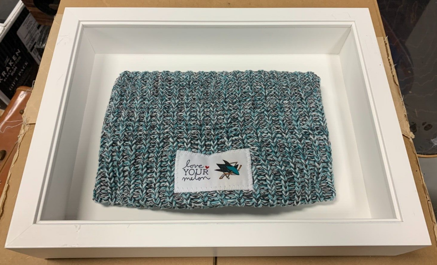 FRAMED Love Your Melon x San Jose Sharks Blue Knit Beanie Hockey NHL Sports