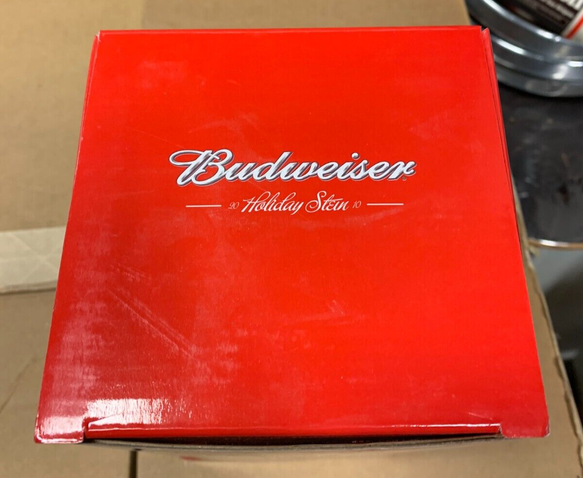 Budweiser 2010 Holiday Stein NIB w/ COA Clydesdales Christmas King Of Beers