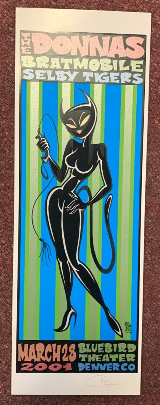 Alan Forbes - 2001 - The Donnas Concert Poster S&N W/ Bratmobile In Denver, CO