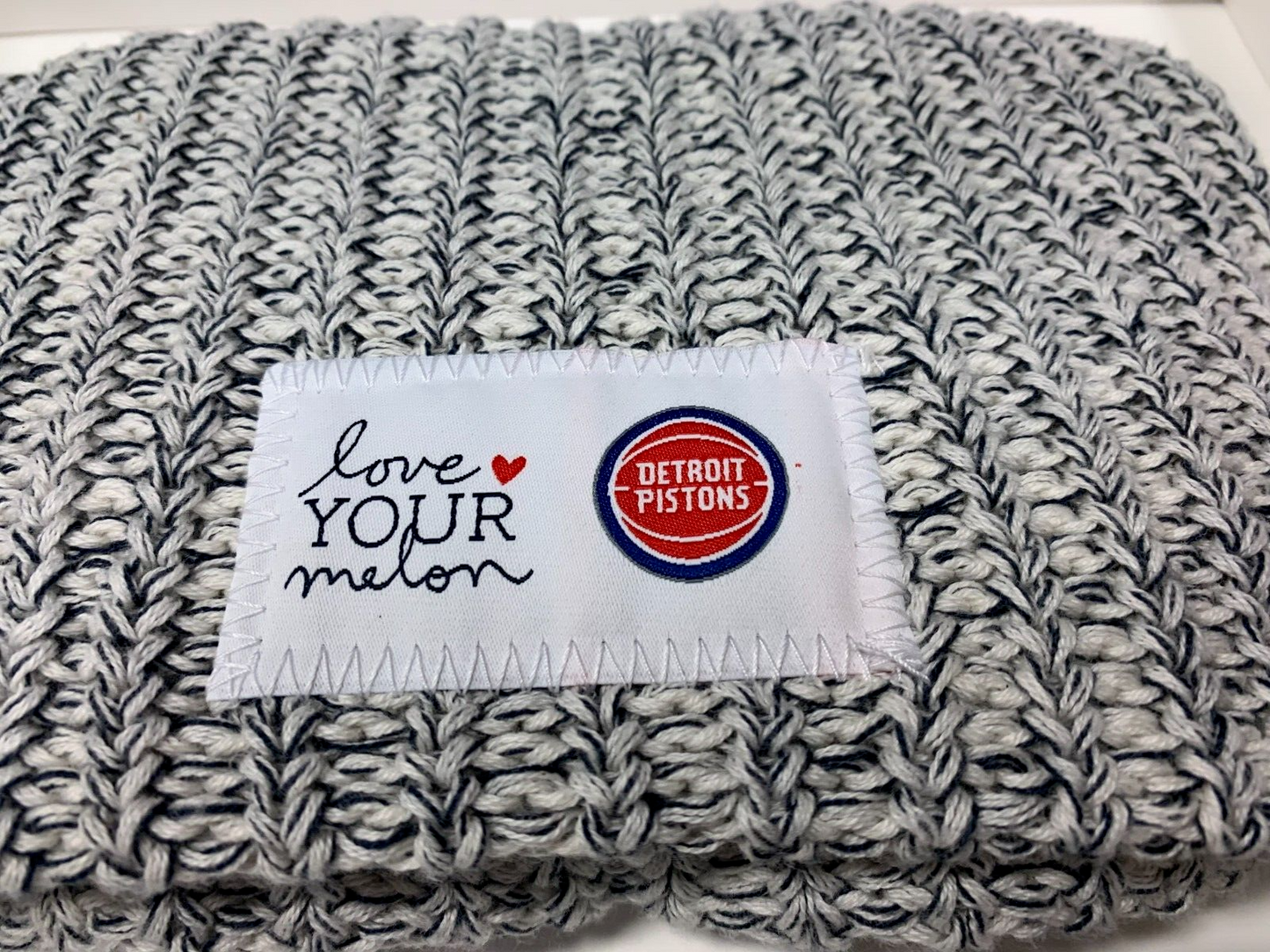 FRAMED Love Your Melon x Detroit Pistons White Knit Beanie NBA Basketball