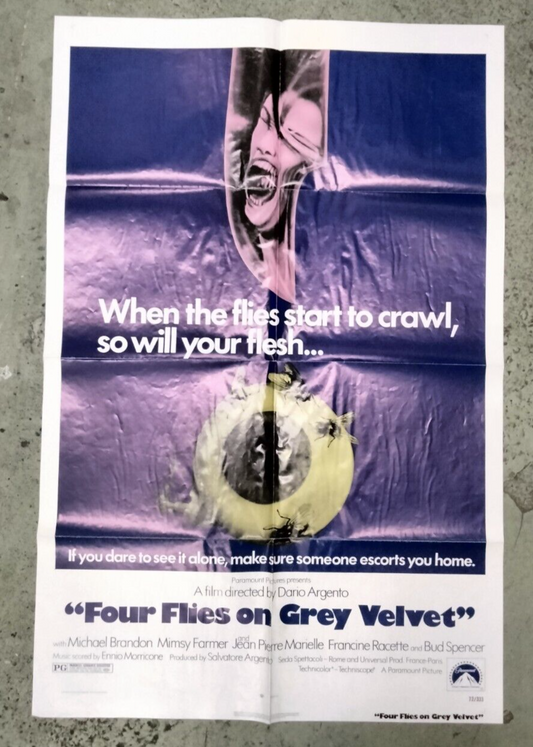 Four Flies on Grey Velvet (Paramount, 1972). One Sheet (27" X 41"). Horror RARE