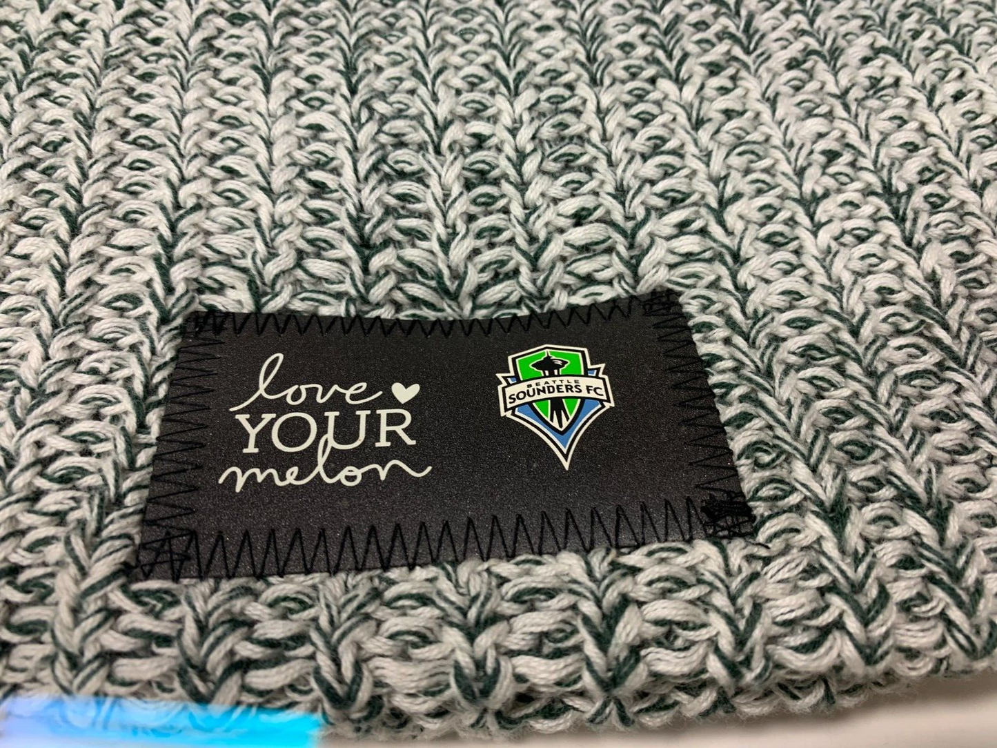 FRAMED Love Your Melon x Seattle Sounders Soccer Club White & Black Knit Beanie