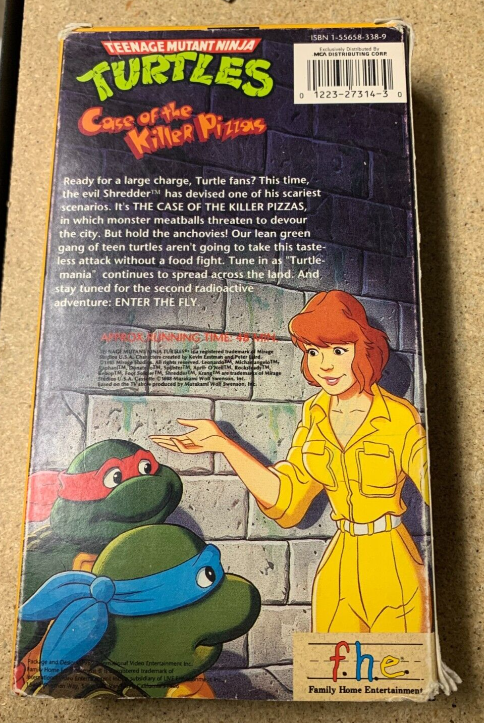 VINTAGE VHS TAPE Teenage Mutant Ninja Turtles: Case Of The Killer Pizzas 1989