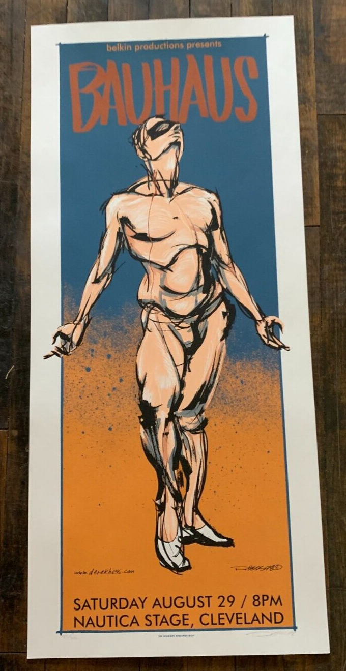 Derek Hess - 1998 - Bauhaus Concert Poster S&N @ Nautica Stage, Cleveland