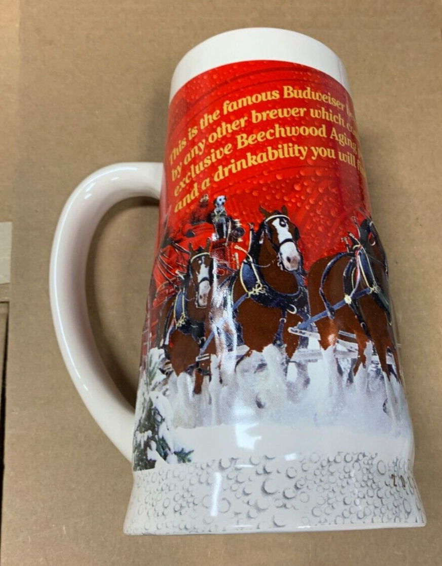 2013 Budweiser Holiday Stein "Sights Of The Season" NIB w/ COA Clydesdales