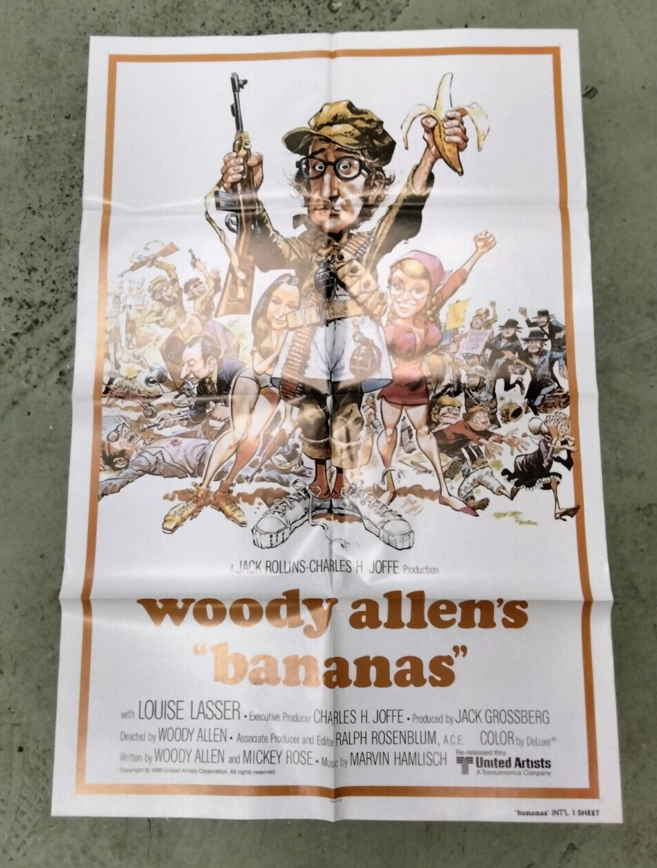 Bananas United Artists R-1980 International One Sheet 27 X 41 Comedy Woody Allen