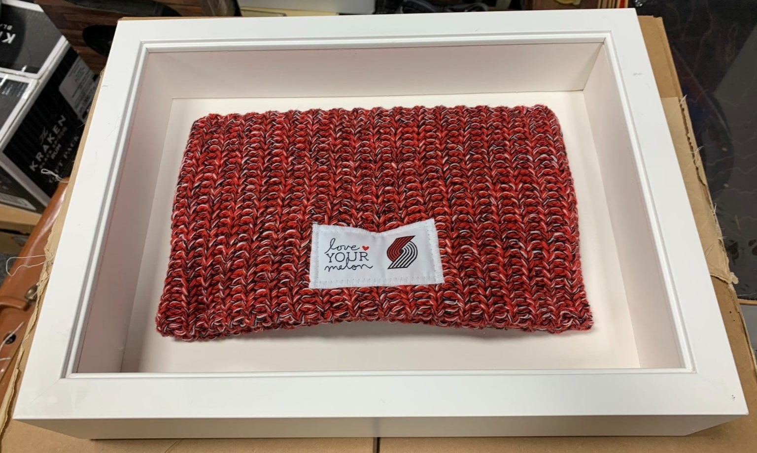 FRAMED Love Your Melon x Portland Trailblazers Red Knit Beanie Basketball NBA