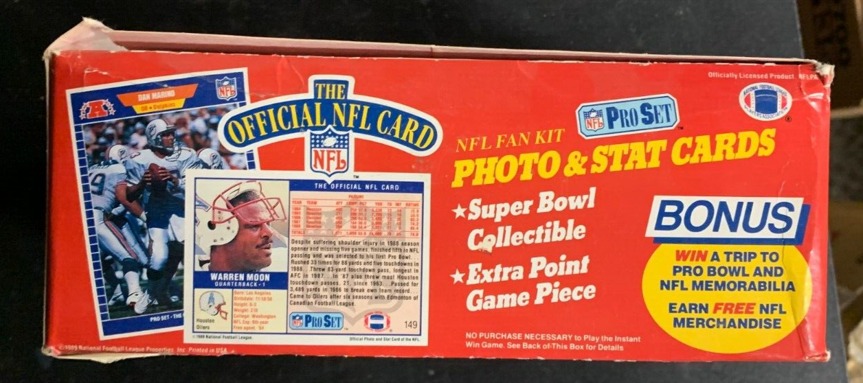 BOX NFL Pro Set NFL Fan Kit Cards 1989 Joe Montana Series 1 Football