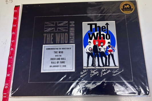 ART ROCK COLLECTIBLE The Who Rock N Roll Hall Of Fame Induction W/ COA 1990