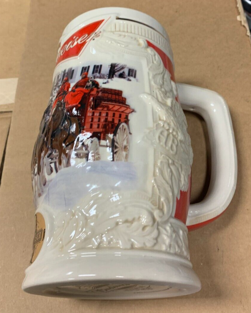 2014 Budweiser Holiday Stein "Holiday Lane" NIB w/ COA Clydesdales Xmas