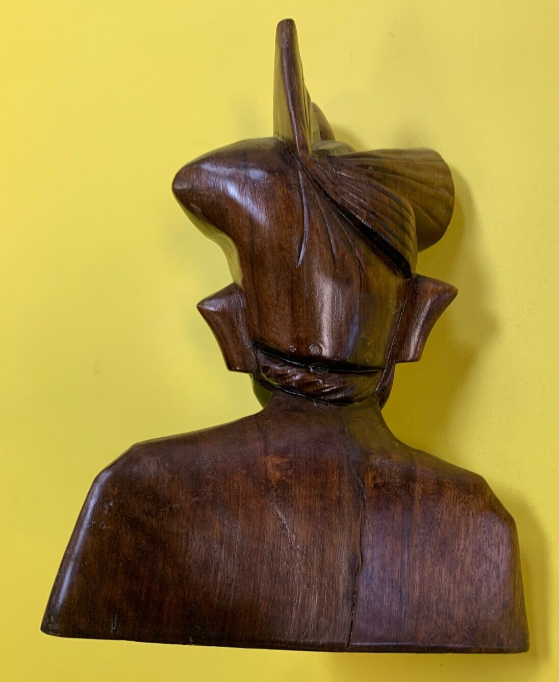 VINTAGE Wooden Indian Bust Traditional Asian Antiques Artistry Men Cultural