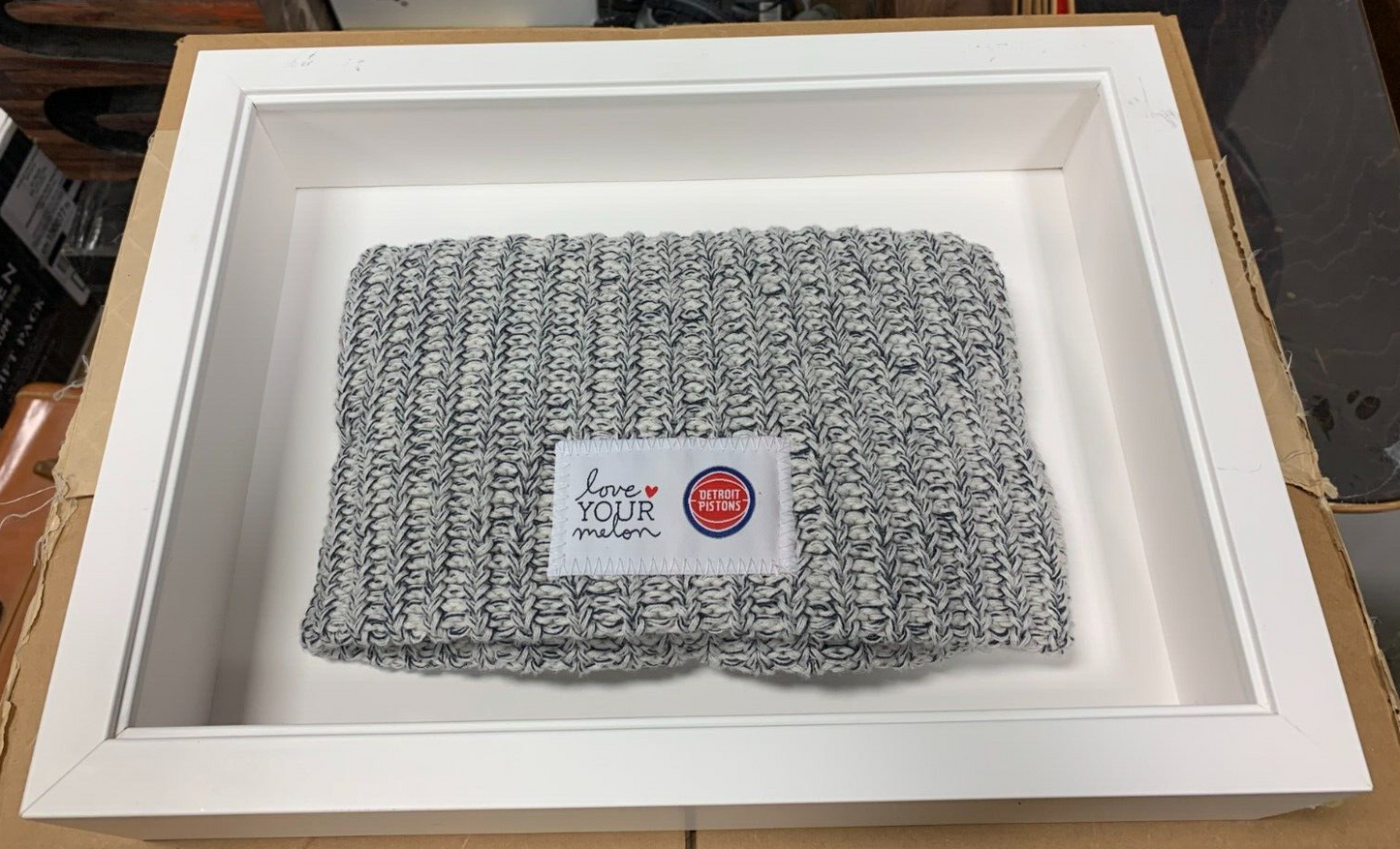 FRAMED Love Your Melon x Detroit Pistons White Knit Beanie NBA Basketball