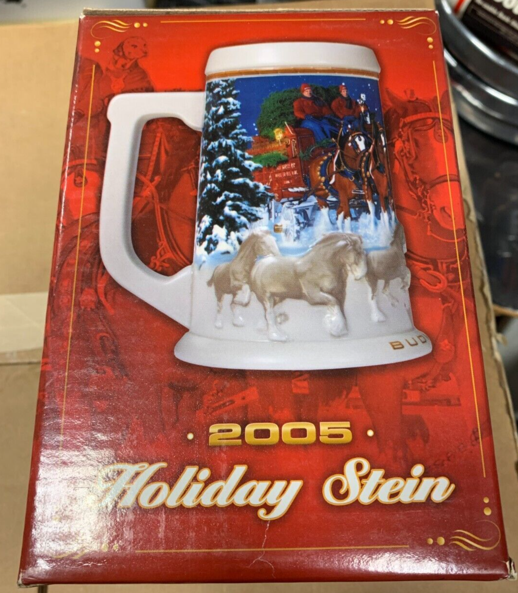 Budweiser 2005 Holiday Stein NIB w/ COA Clydesdales King Of Beers American