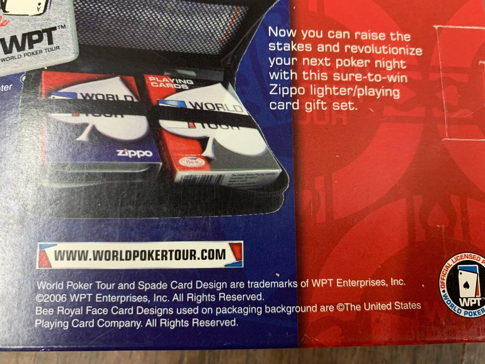 Zippo Lighter & Playing Card Set World Poker Tour 2006 In Original Packaging