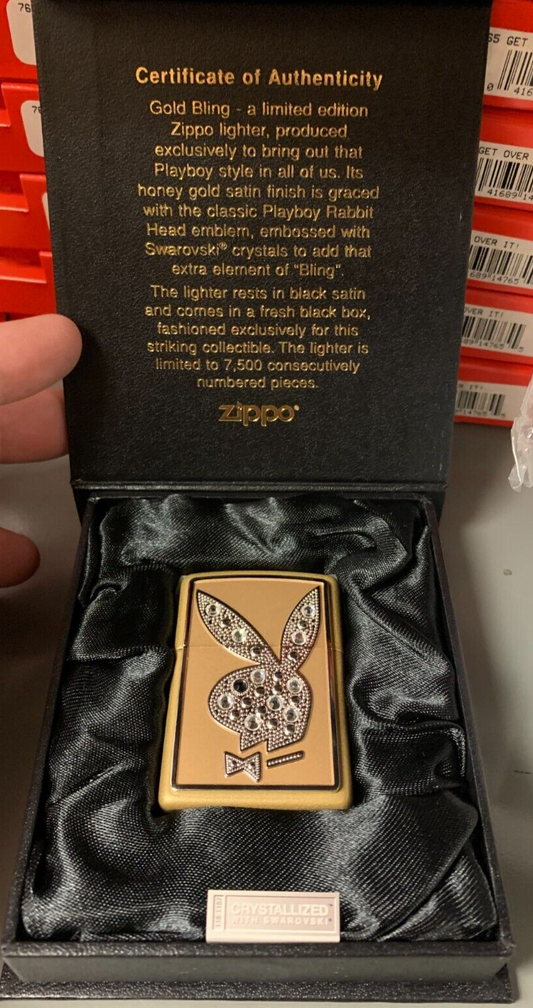 2006 Zippo Boxed Set "Playboy Bling" NIB Swarovski Crystals Limited Edition