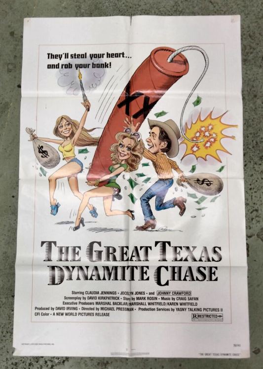 "The Great Texas Dynamite Chase" Original One Sheet 1976 VINTAGE Comedy 27X41