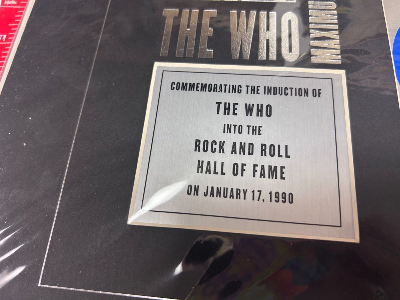 ART ROCK COLLECTIBLE The Who Rock N Roll Hall Of Fame Induction W/ COA 1990