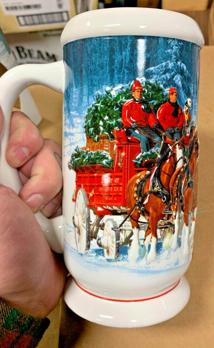 Budweiser 2007 Holiday Stein NIB w/ COA "Winters Calm" Clydesdales Christmas