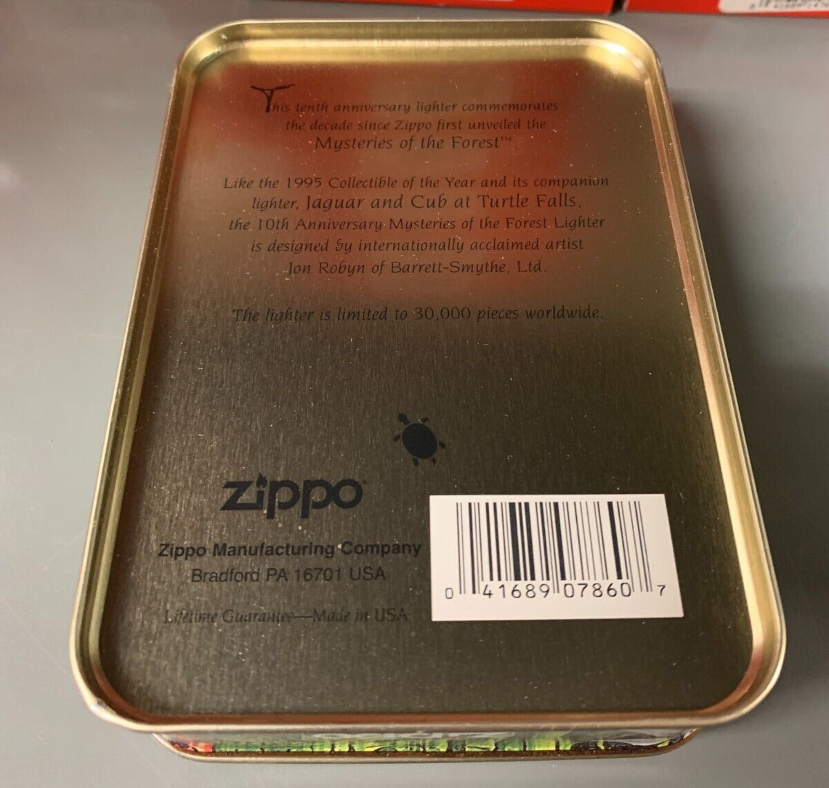 VINTAGE Zippo Boxed Set "Mysteries Of The Forest" 10th Anniversary Jaguar NIB