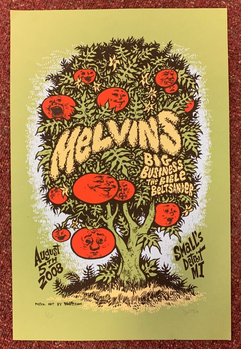 DWITT - 2008 - Melvins Concert Poster S&N @ Small's In Detroit Grunge Sludge