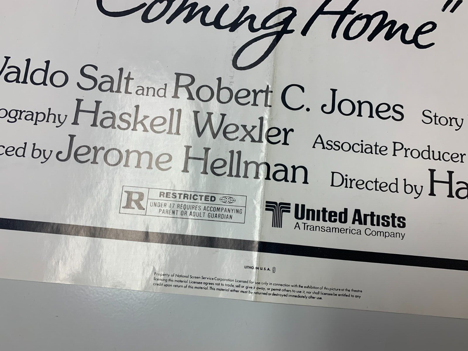 Coming Home (United Artists, 1978). One Sheet (27" X 41"). Drama Jane Fonda