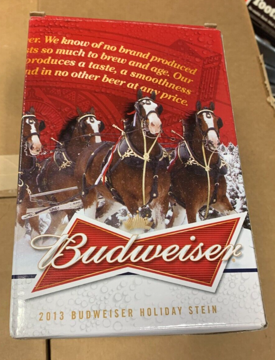 2013 Budweiser Holiday Stein "Sights Of The Season" NIB w/ COA Clydesdales